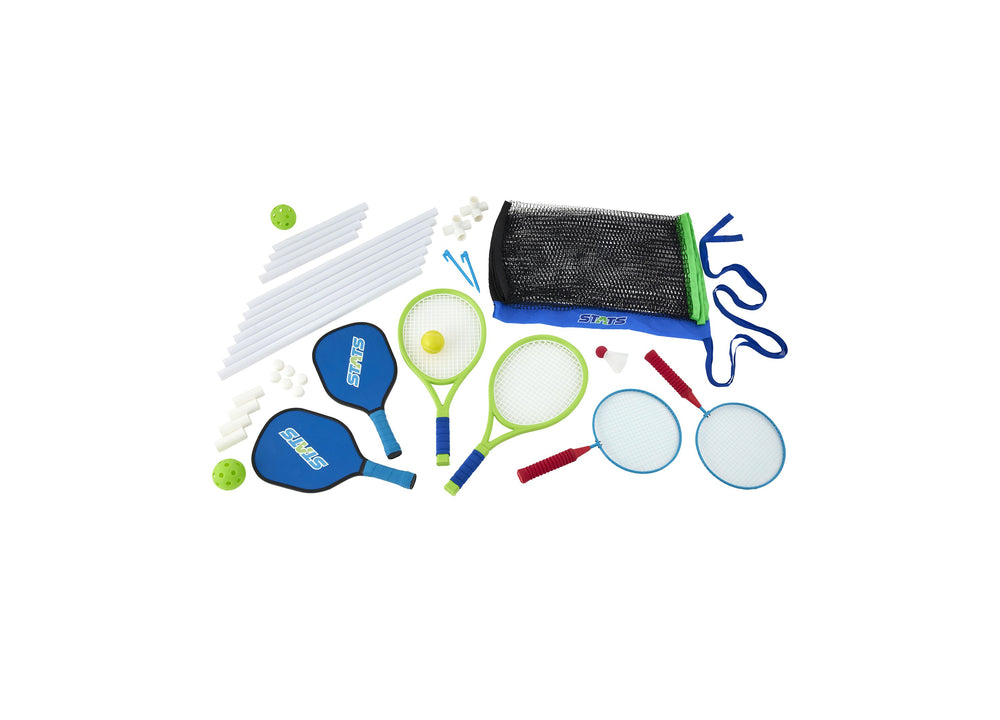 Stats All-Star 3-in-1 Pickleball, Badminton & Tennis Sports Combo Set