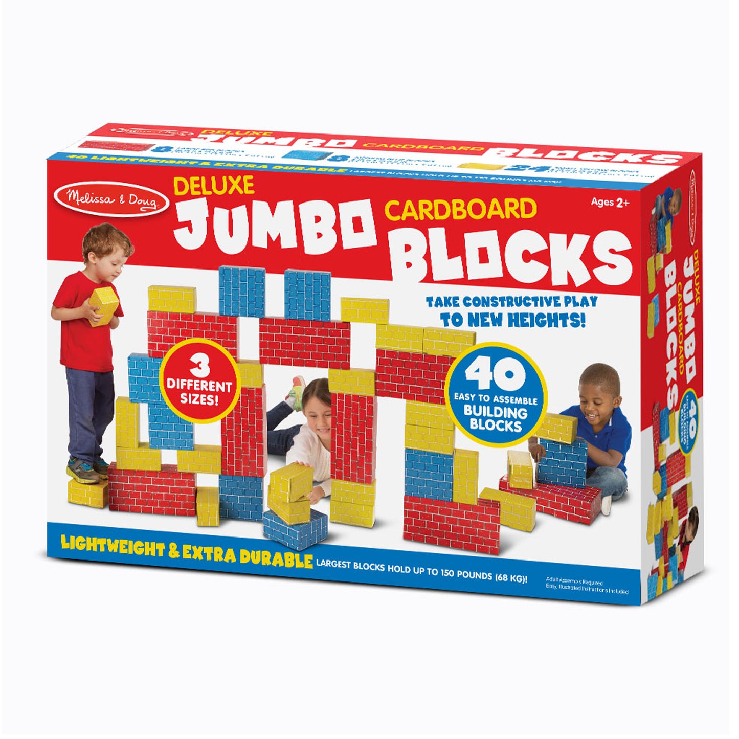 Melissa & Doug Deluxe Jumbo Cardboard Blocks - 40 Piece Set