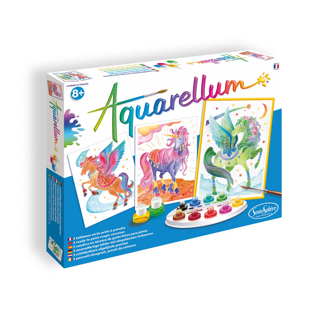 SentoSphere Aquarellum Unicorns & Pegasus Watercolor Art Set