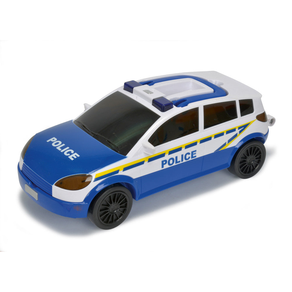 Majorette 18" Police Theme Light & Sound Die-Cast Vehicle Storage Case