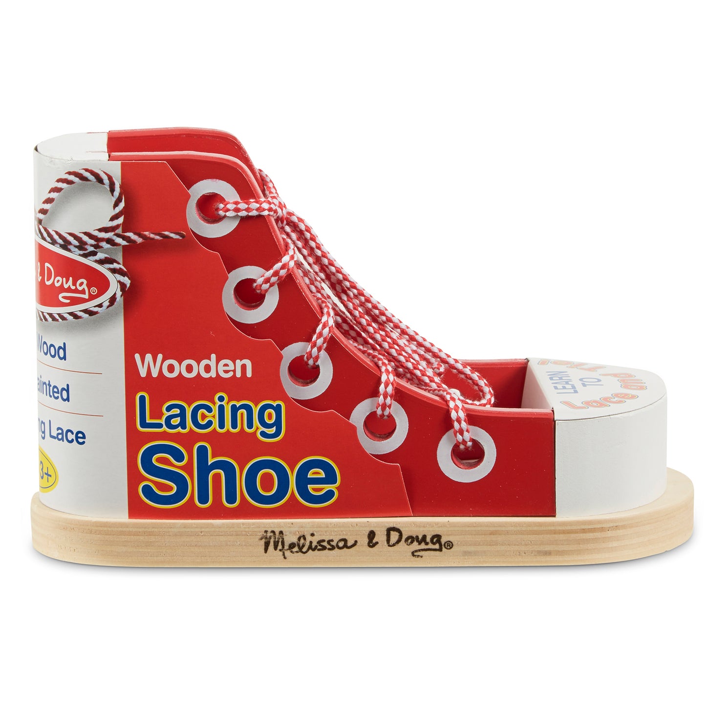 Melissa & Doug Wooden Lacing High-Top Sneaker - Educational Toy