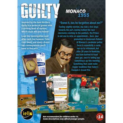 IELLO: Guilty: Monaco 1955 - Cooperative Deduction Game, Ages 14+, 1-99 Players