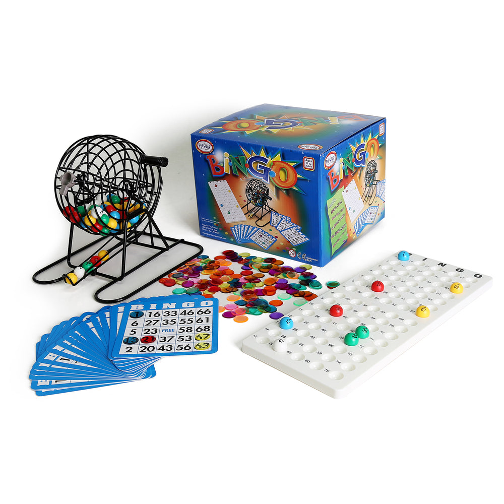 Popular Playthings Classic Metal Cage Bingo Game Set