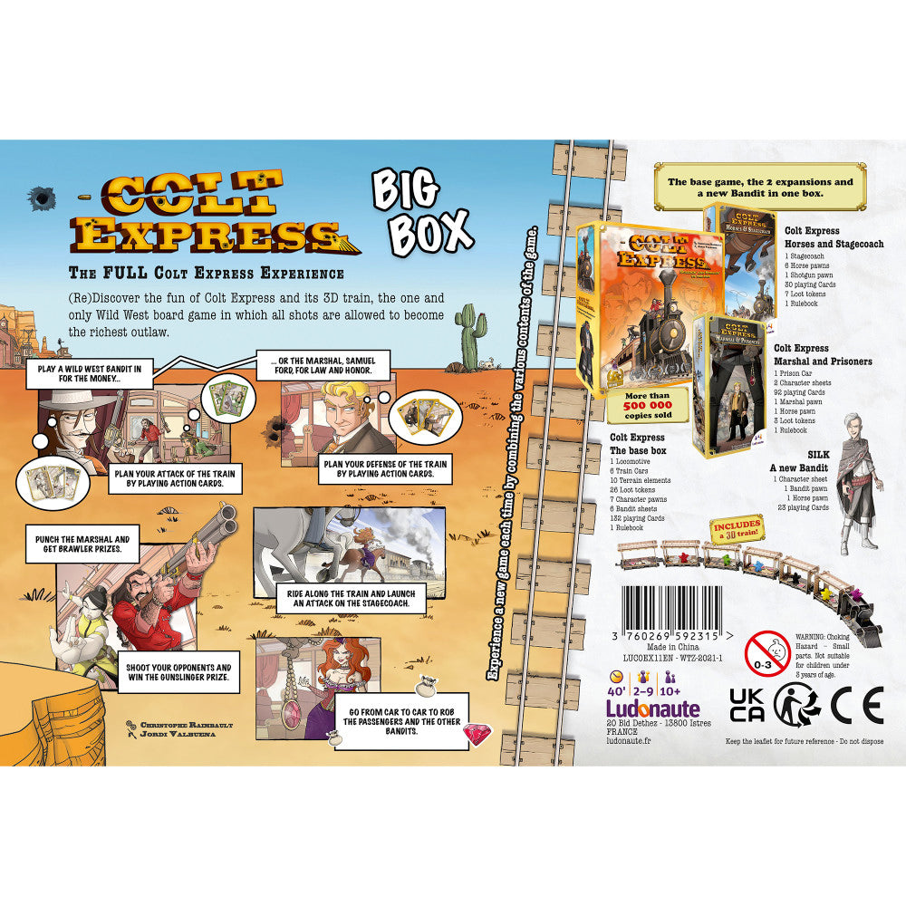 Ludonaute: Colt Express Big Box - 10th Anniversary, Strategy Board Game, Ages 10+, 2-9 Players