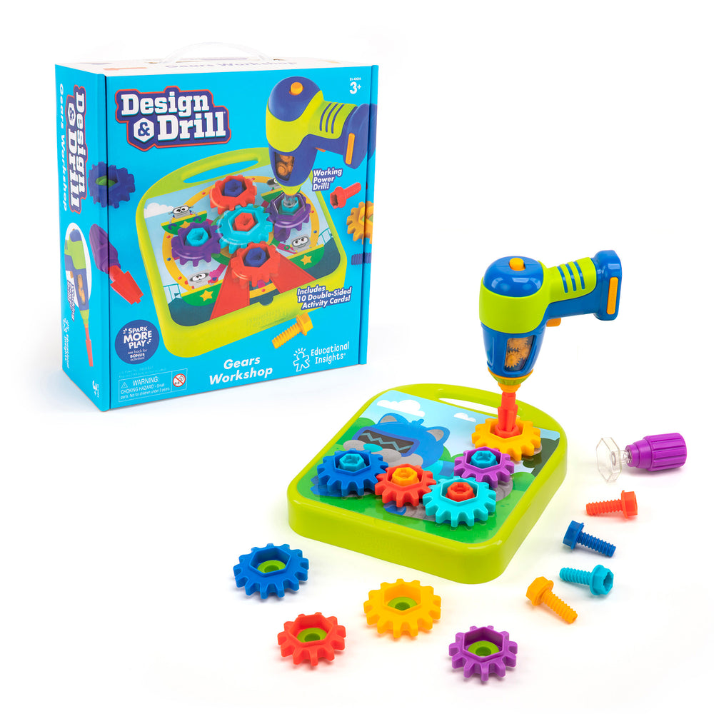 Educational Insights Design & Drill Gears Workshop - Interactive Construction Toy