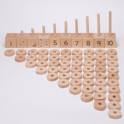 Yellow Door 1-10 Natural Number Stacker - Educational Counting Toy - Multicolor