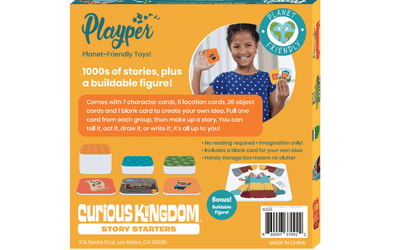 Playper Curious Kingdom Story Starters Kit - Educational Storytelling Cards with Buildable Character
