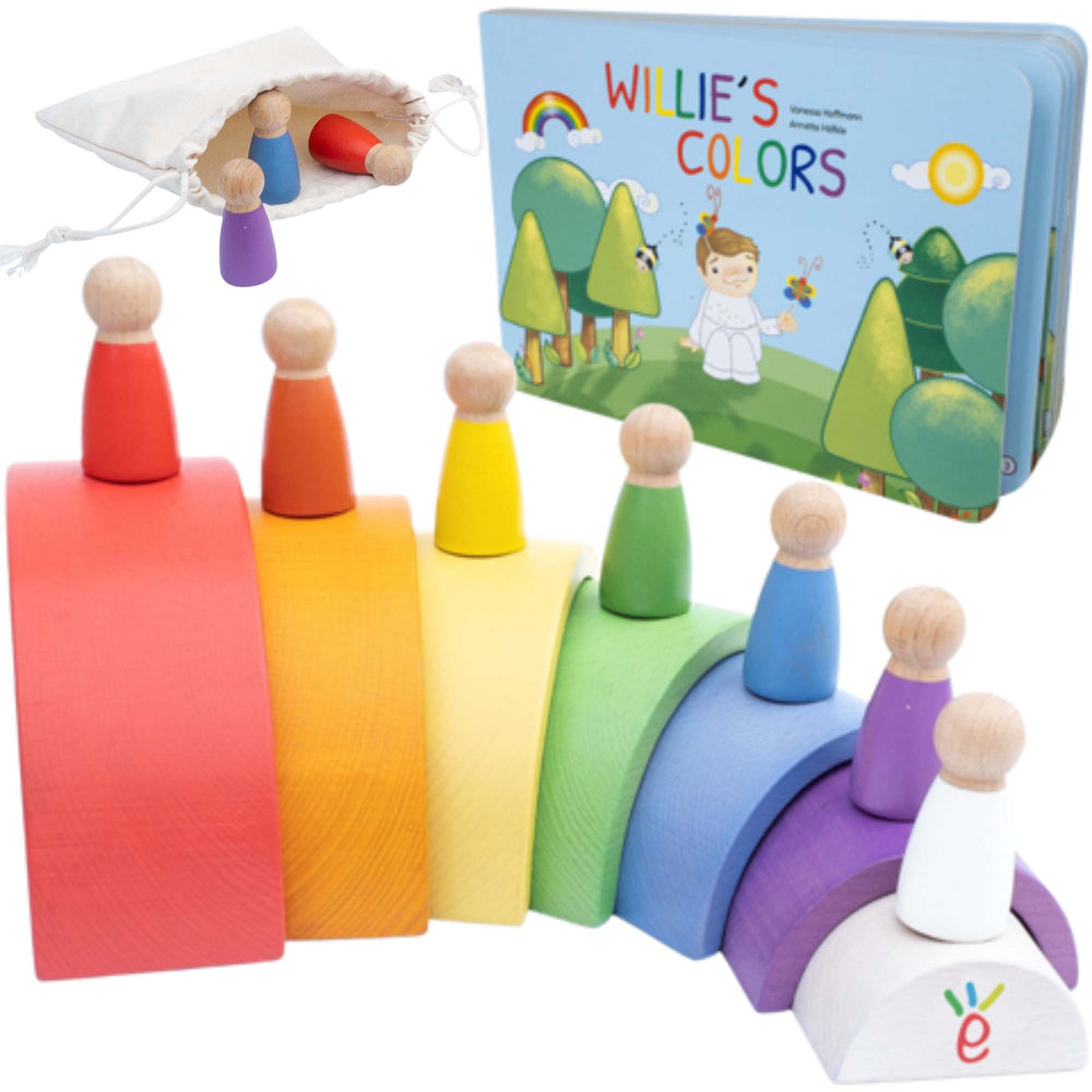 Extasticks Willie's Rainbow World - Wooden Arches and Peg Dolls Set