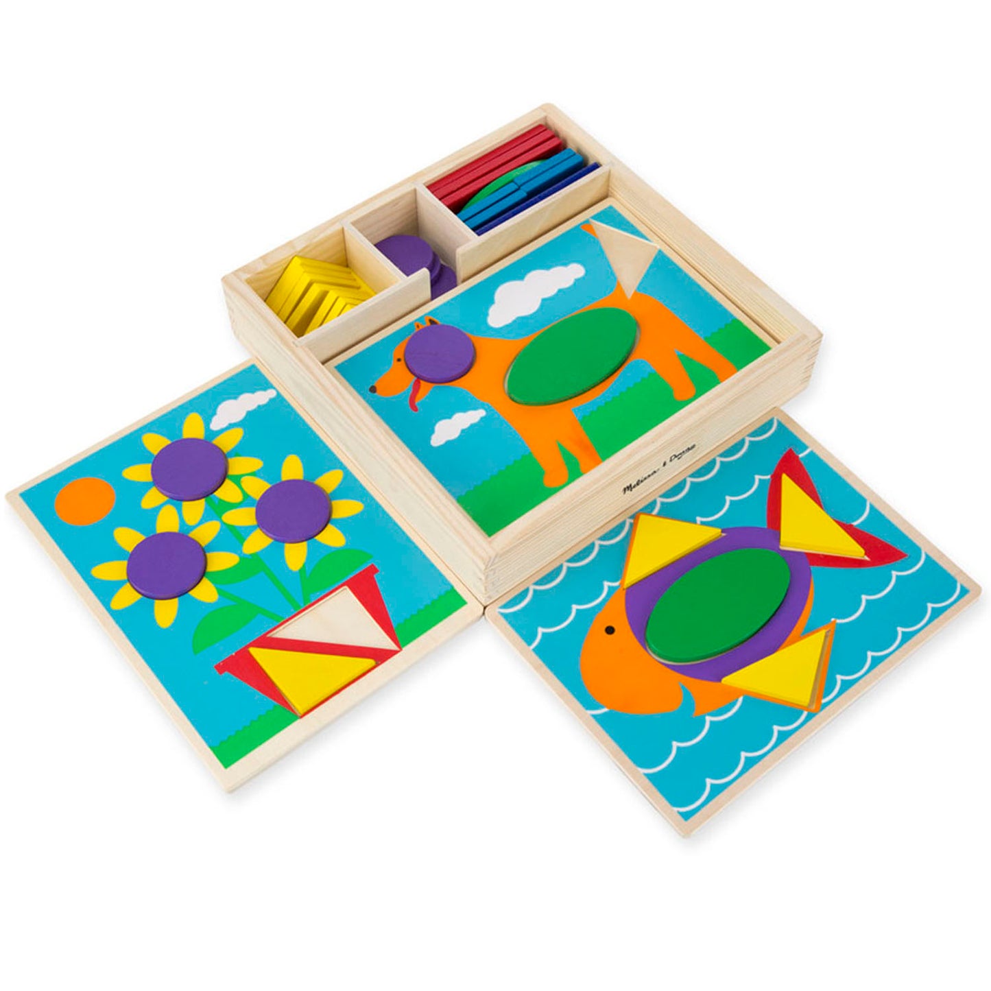 Melissa & Doug Beginner Pattern Blocks Educational Shape Puzzle Set