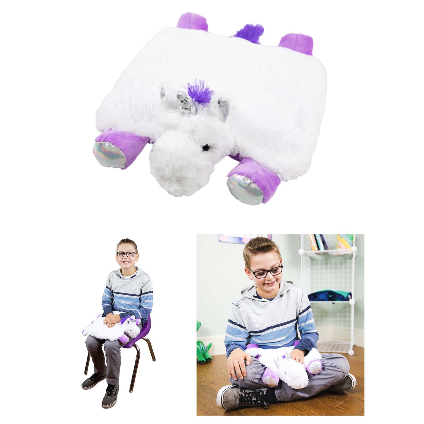 Bouncyband Unicorn Sensory Plush Weighted Lap Pad ‚Äì Comforting and Washable