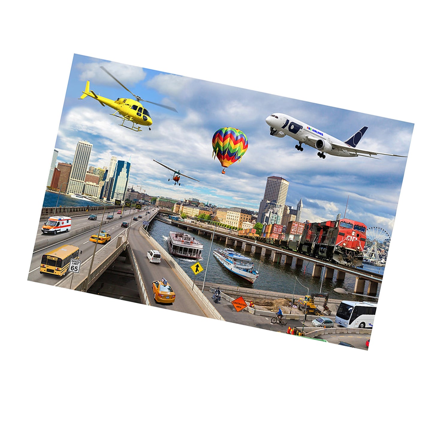 MOJO On-the-Go Transportation 48-Piece Jumbo Photographic Floor Puzzle