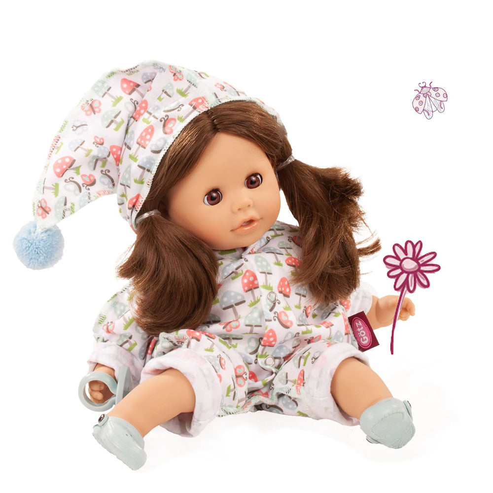 Gotz Cosy Aquini 13 in - Soft Cloth Brunette Bath Baby Doll