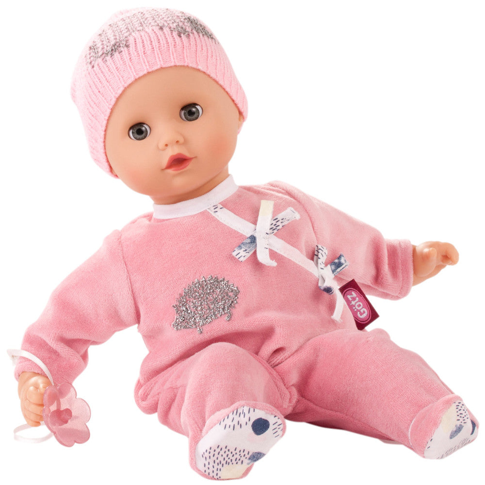 Gotz Muffin Hedgehog 13 in - Blue Eyes Soft Baby Doll with Knit Cap