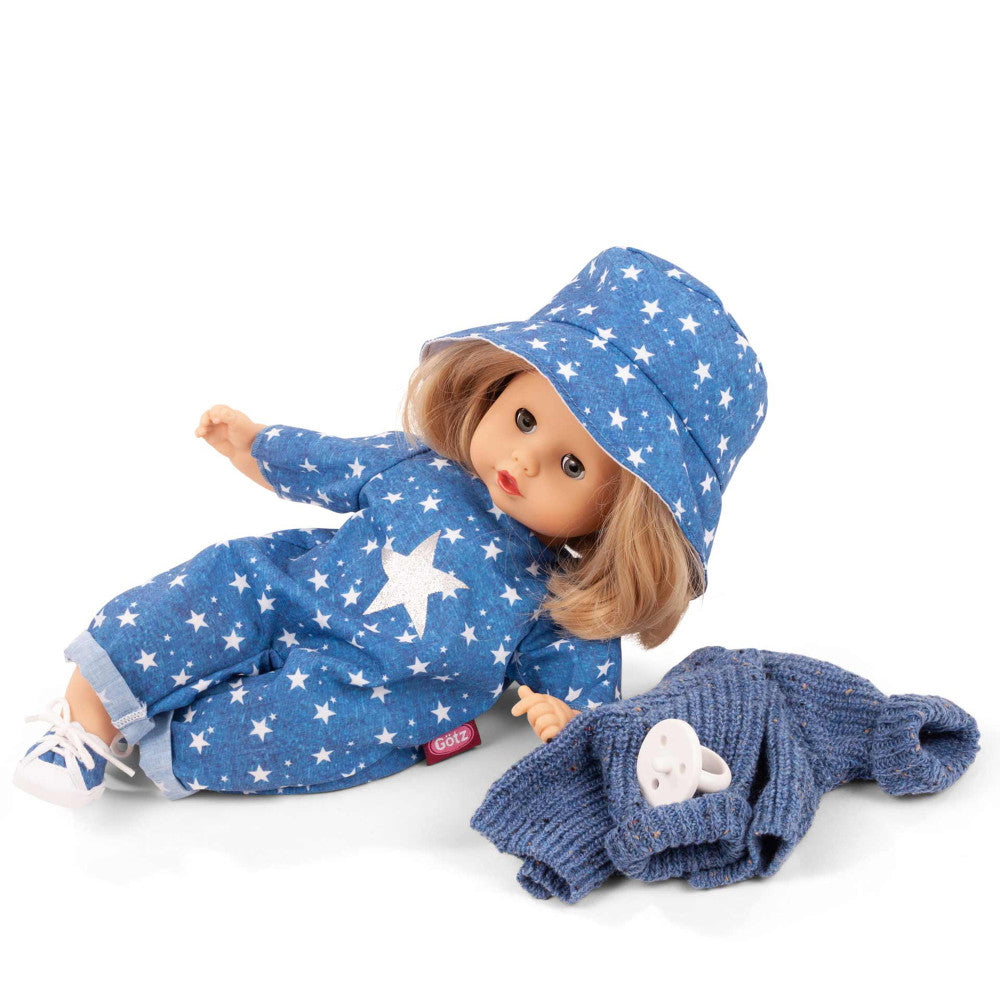 Gotz Muffin 13" Baby Doll - My Star with Blue Bucket Hat & Cardigan