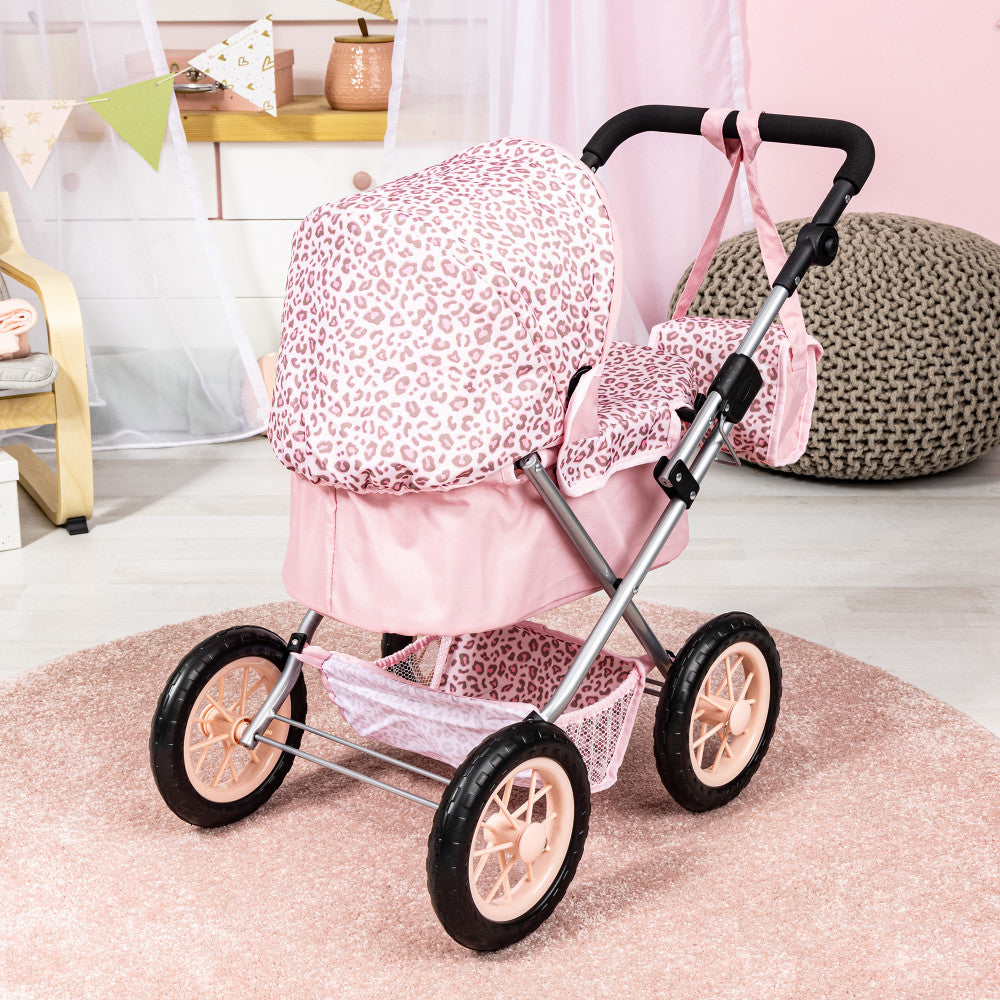 Bayer Design Dolls: Trendy Pram - Pink & Animal Print