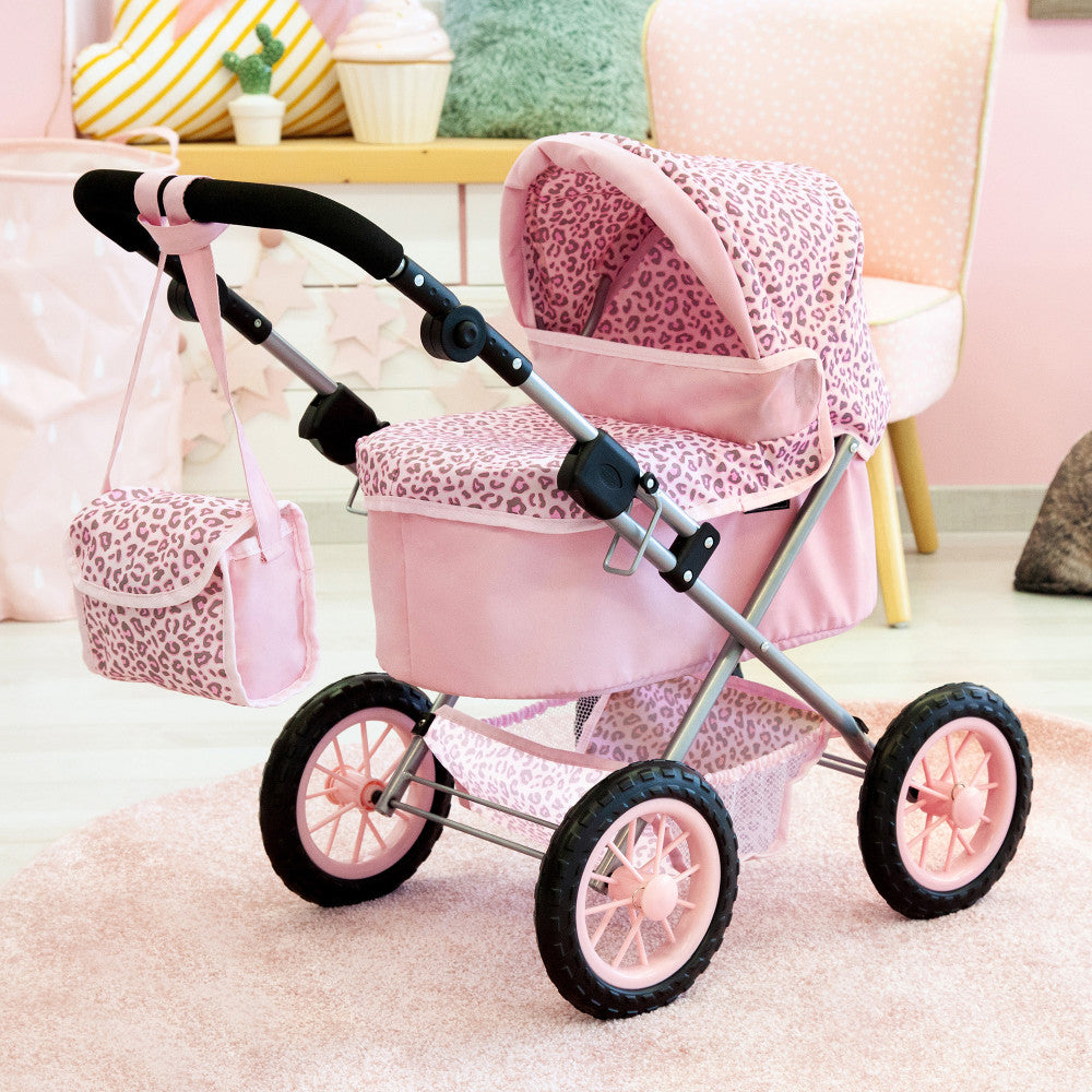 Bayer Design Dolls: Trendy Pram - Pink & Animal Print