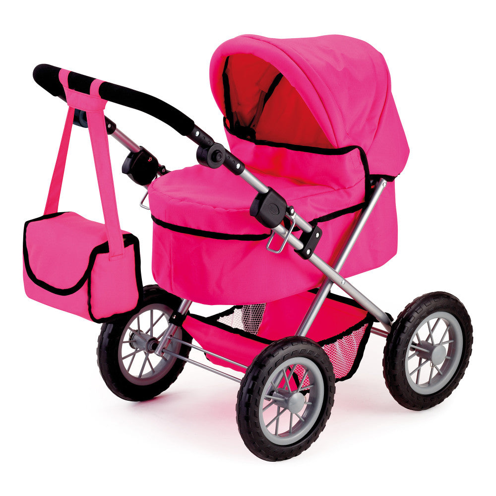 Bayer Design Trendy Doll Pram, Hot Pink - Adjustable & Foldable