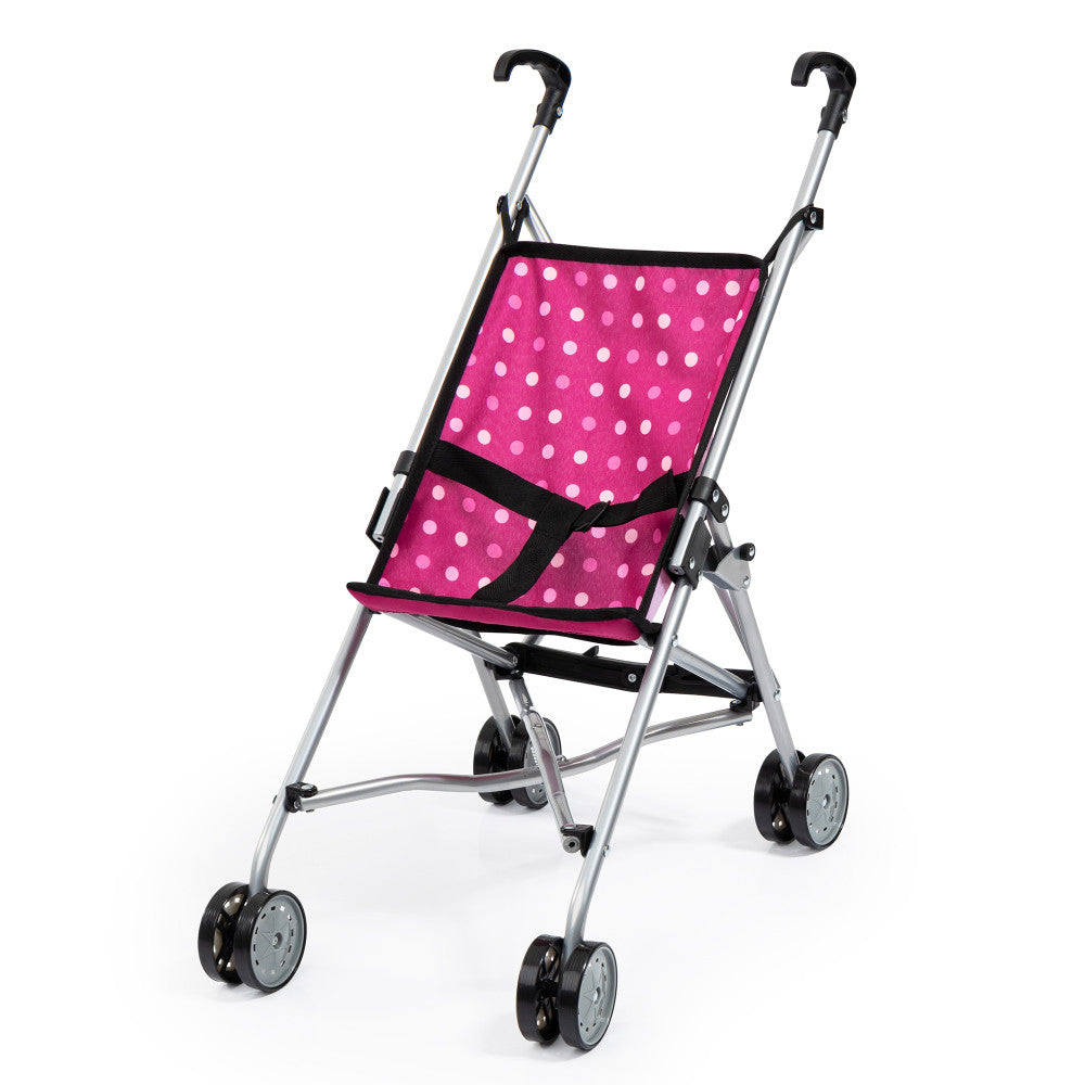 Bayer Design Doll Umbrella Stroller, Hot Pink & White Polka Dots, Age 3+