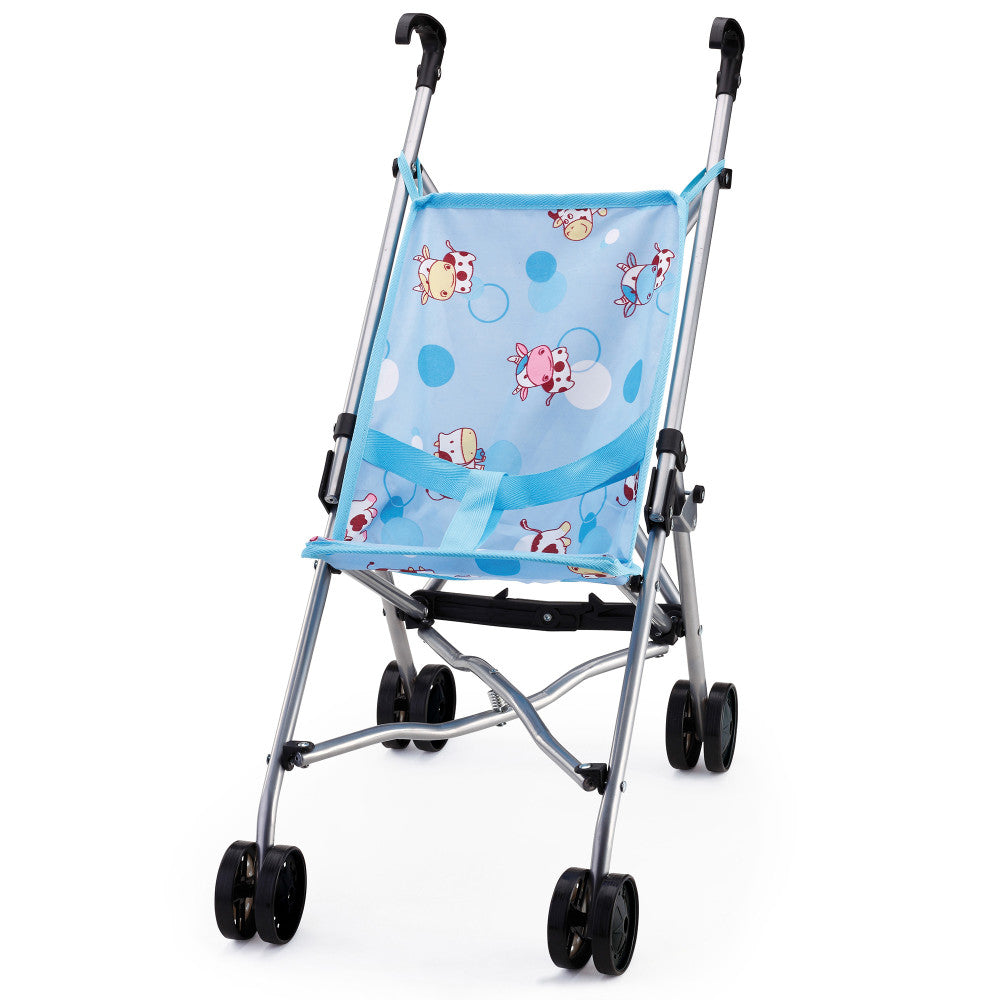 Bayer Design Doll Umbrella Stroller, Blue & Cows Pattern, Ages 3+