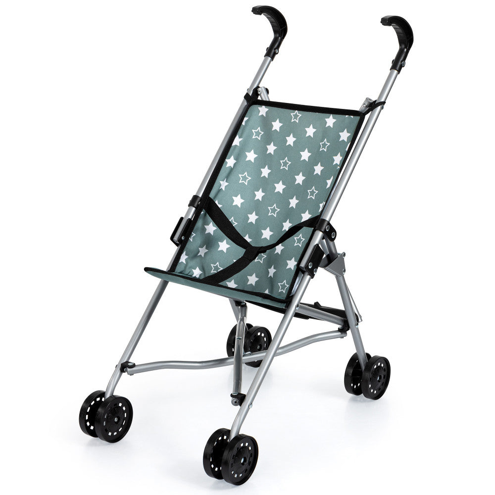 Bayer Design Doll Umbrella Stroller, Green & White Stars, Ages 3+