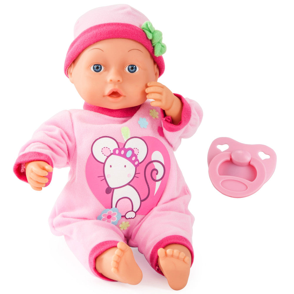 Bayer Design 13-inch First Words Baby Doll - Pink Mouse Outfit