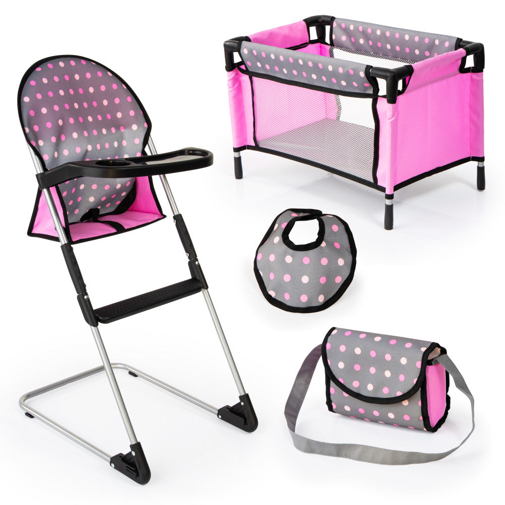 Bayer Deluxe Doll High Chair and Crib Playset