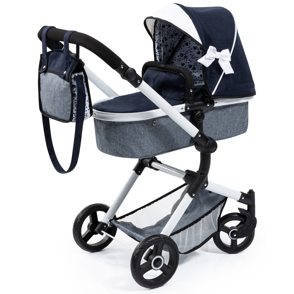 Bayer Design Neo Vario Combi Doll Pram - Blue, Grey, White