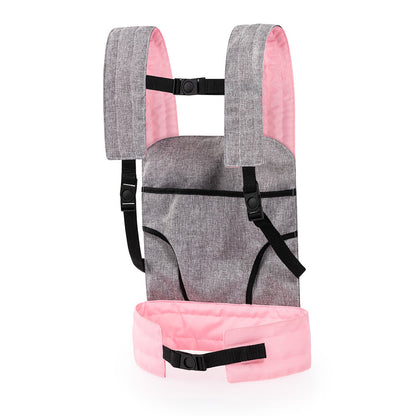 Bayer Design Doll Carrier, Adjustable Comfort - Grey, Pink, Butterfly