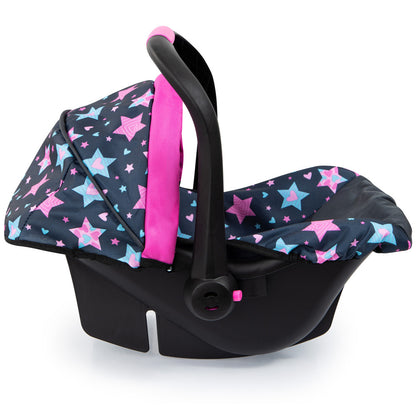 Bayer Design Fashion Doll Car Seat - Turquoise, Pink, Stars