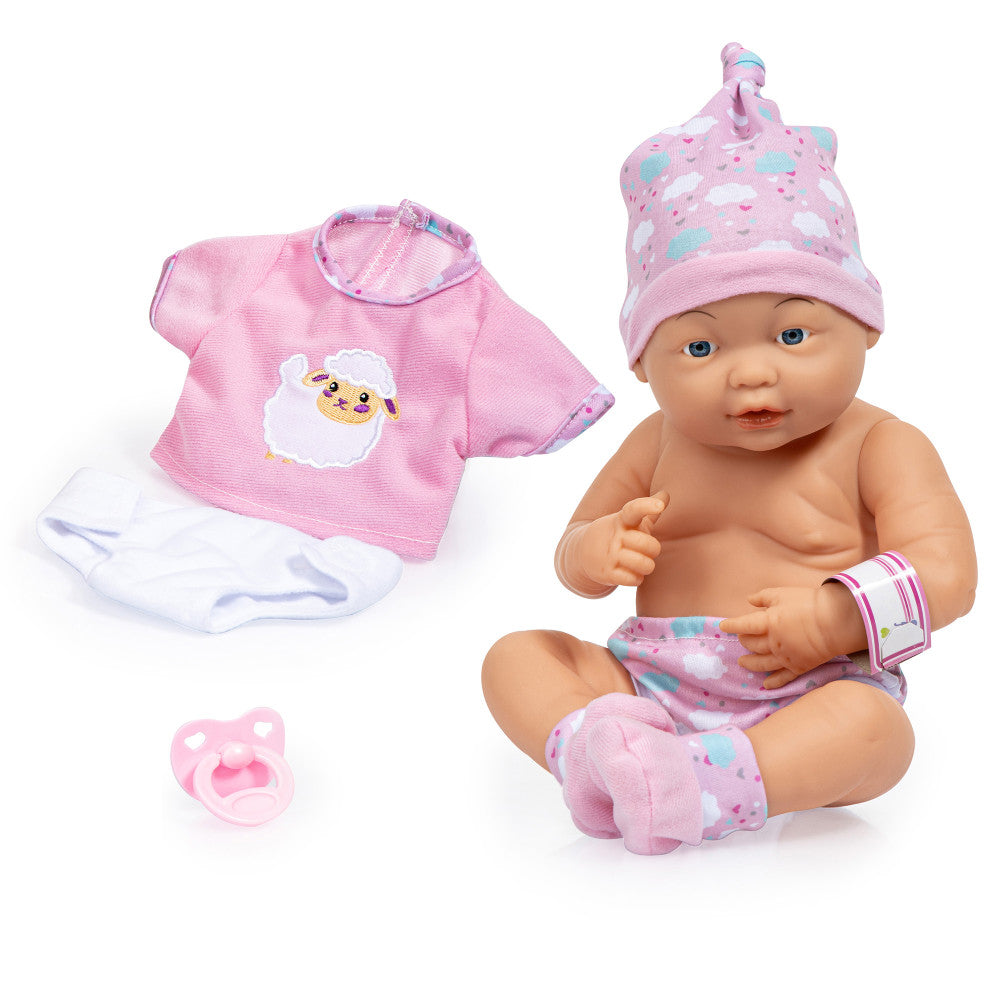 Bayer Design 15-inch New Born Baby Doll - Pink Sheep Outfit