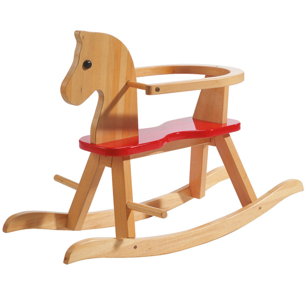 Roba Wooden Rocking Horse - Neutral & Red