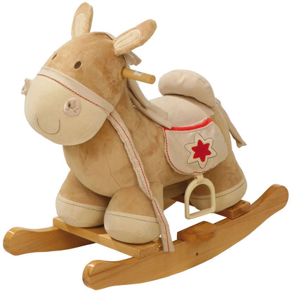 Roba Rocking Horse - Durable Wooden Rocker with Soft Plush Finish