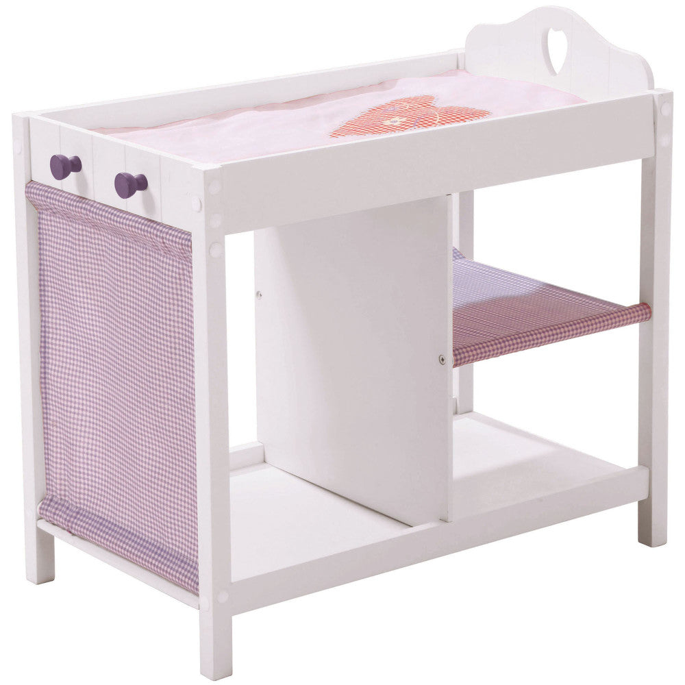 Roba Fienchen Doll Bed with Storage - Multifunctional, White, Purple & Pink