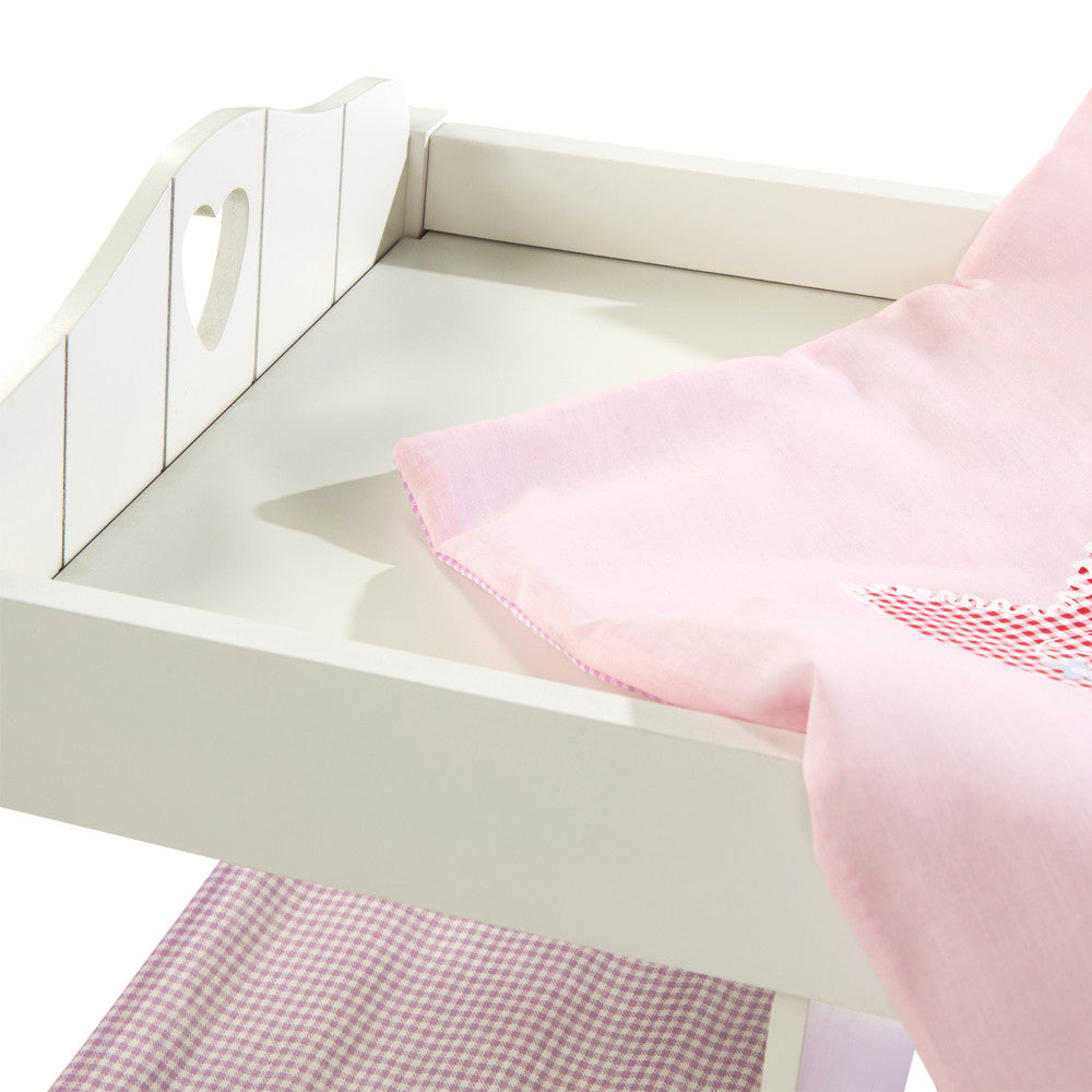 Roba Fienchen Doll Bed with Storage - Multifunctional, White, Purple & Pink