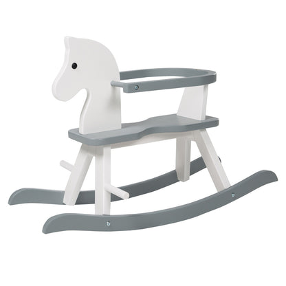 Roba Wooden Rocking Horse - White & Gray