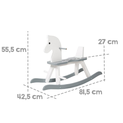 Roba Wooden Rocking Horse - White & Gray