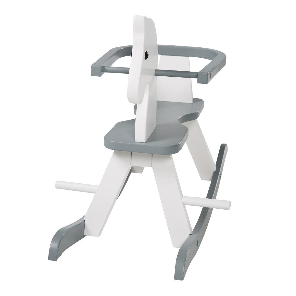 Roba Wooden Rocking Horse - White & Gray