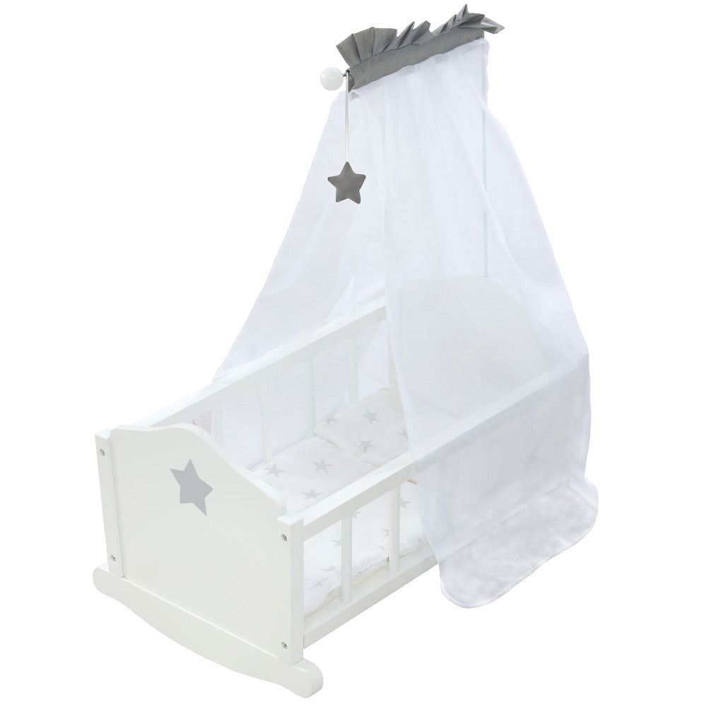 Roba Stella Star Doll Cradle Playset - Gray & White