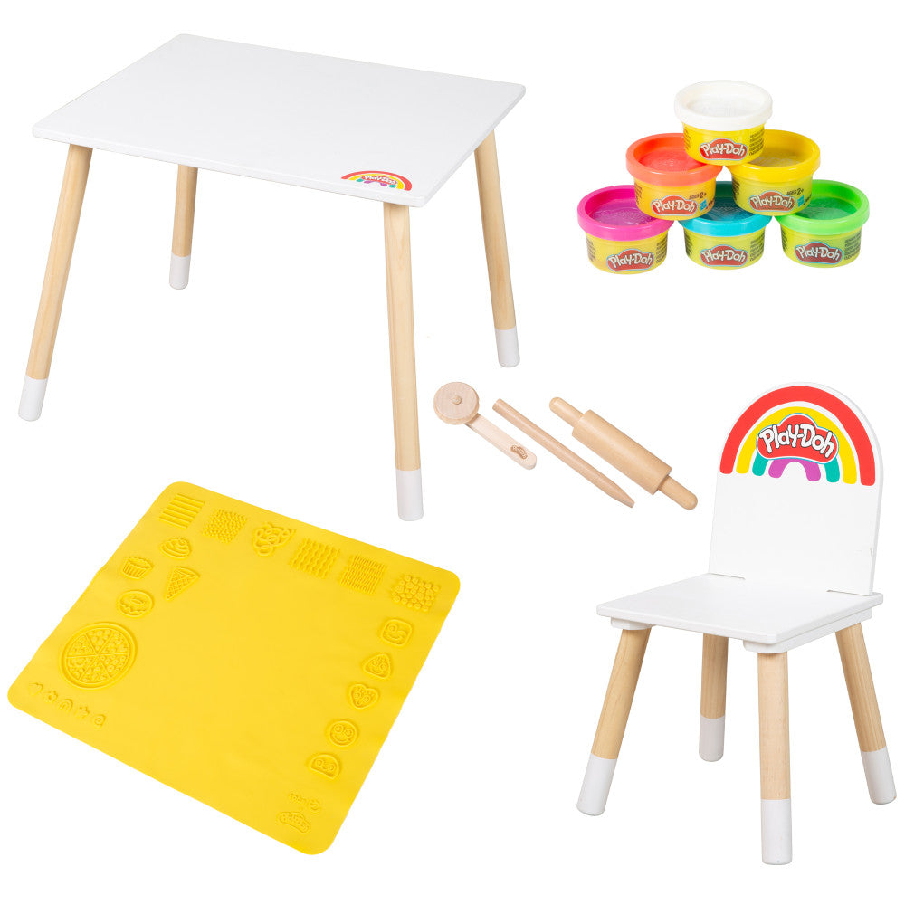 Play-Doh: Creative Seating Group Set - Wooden Crafting Table & Chair