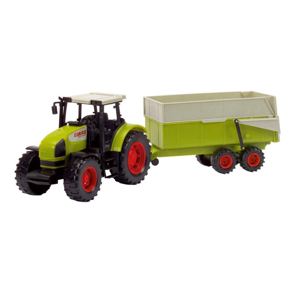 Dickie Toys Claas Large Scale Toy Tractor with Tiltable Trailer