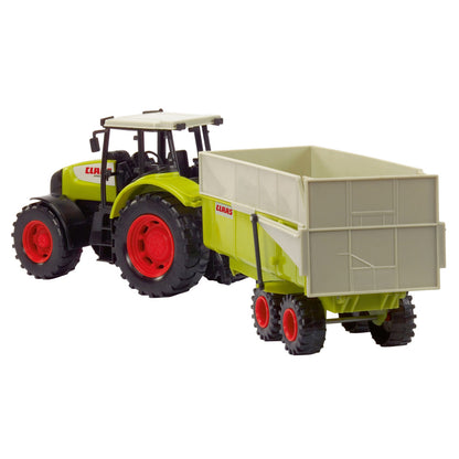 Dickie Toys Claas Large Scale Toy Tractor with Tiltable Trailer