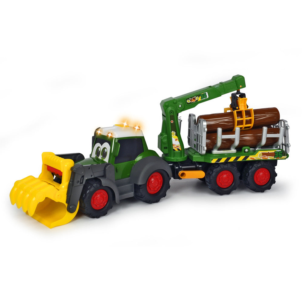 Dickie Toys Happy Fendt Forester Truck and Trailer with Interactive Features