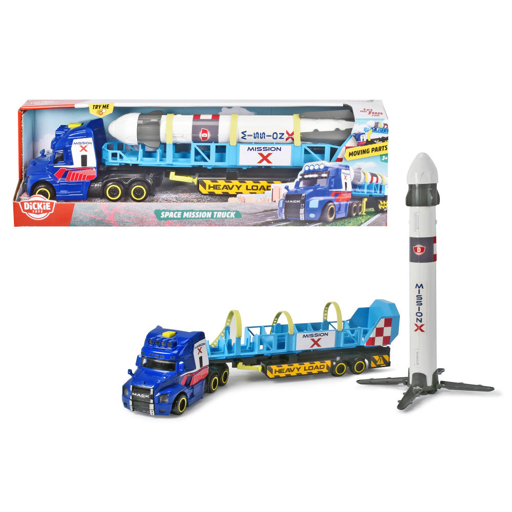 Dickie Toys Mack Truck with Detachable Trailer and 12" Rocket