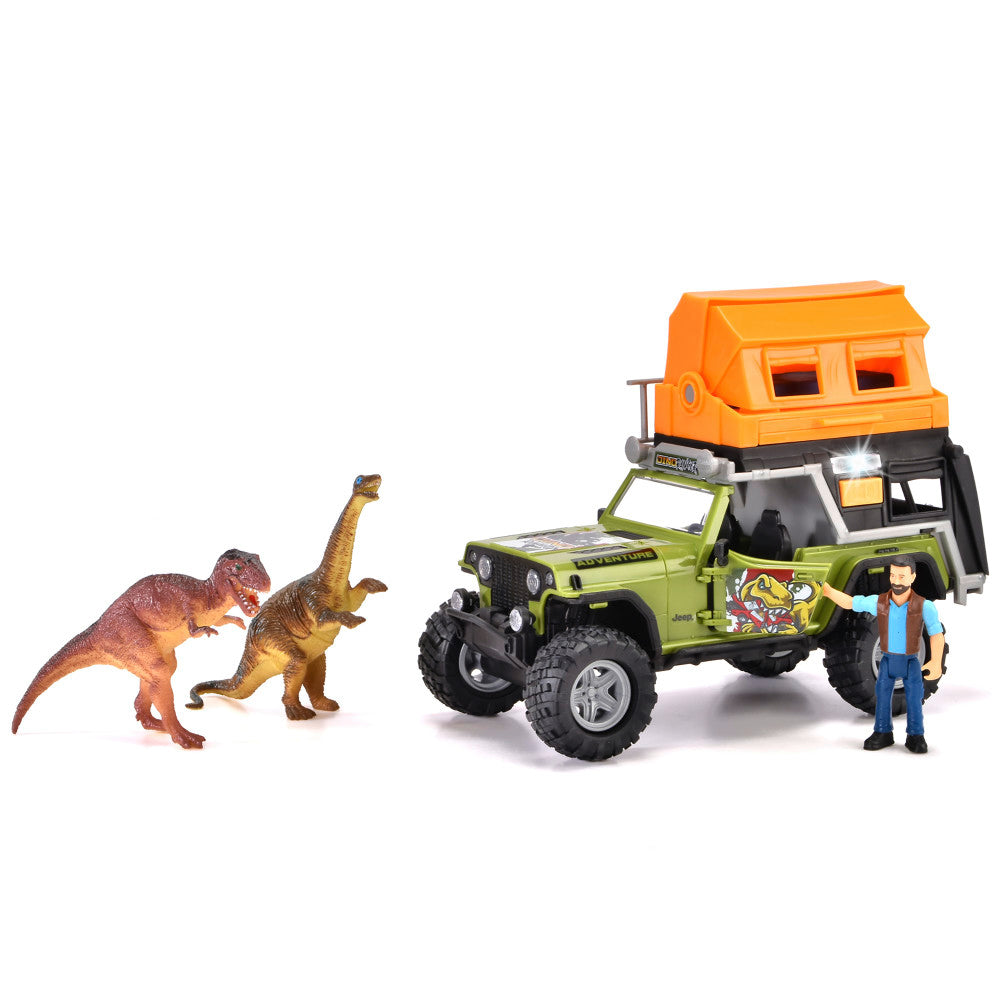 Dickie Toys: Jeep Dino Camper Set - Green & Orange, Kids Ages 3+