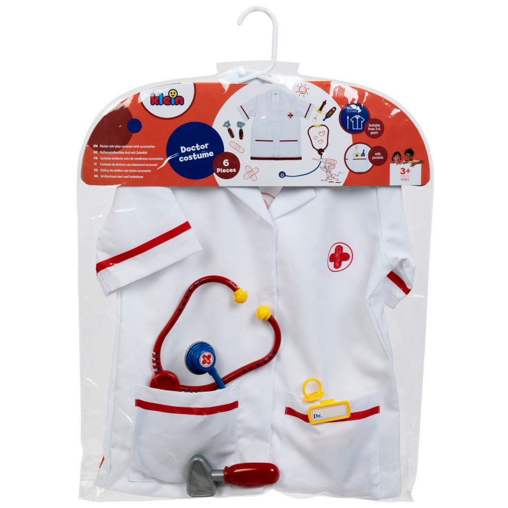 Klein: PRO Doctor Costume - White & Red - 6pc Set, Kids Age 3+