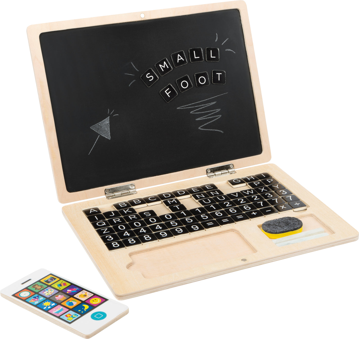 Wooden Laptop with Magnet Board