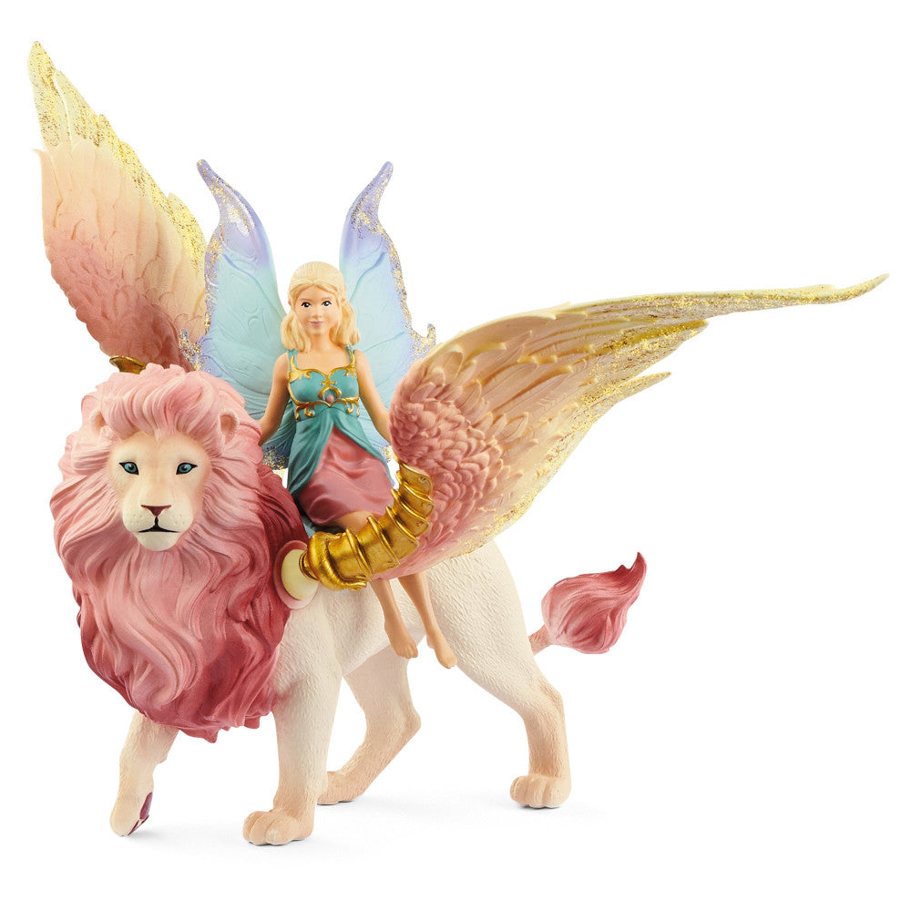 Schleich Bayala Fairy in Flight on Winged Lion, 2-Piece Figurine Playset