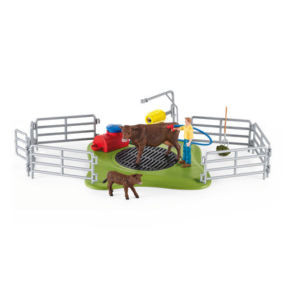 Schleich Farm World Happy Cow Wash Playset with Figurines