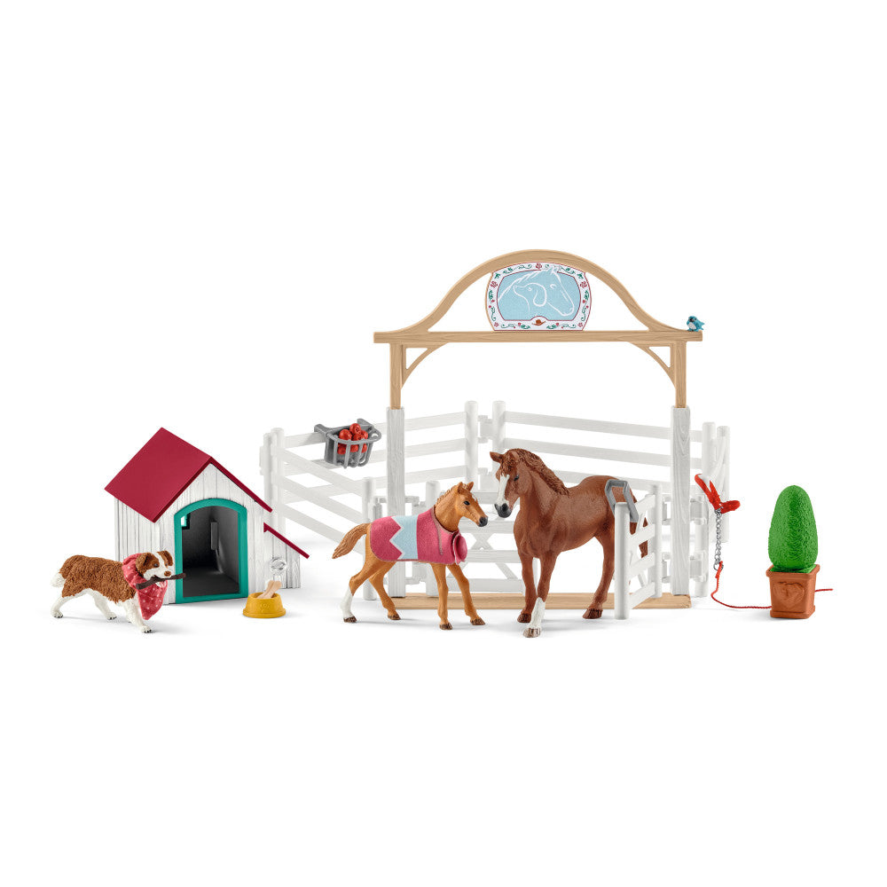 Schleich Horse Club: Hannah's Guest Horses with Ruby The Dog - 33 Piece Playset for Ages 5-12