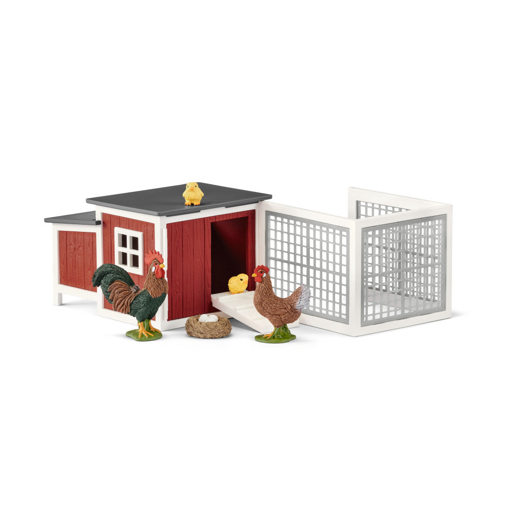 Schleich Farm World Chicken Coop Playset - 8 Pieces, Ages 3+